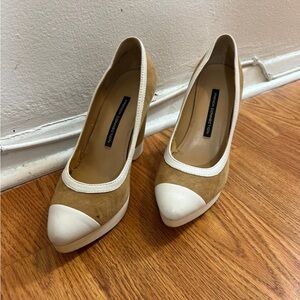 Brown and White French connection Women's Pumps